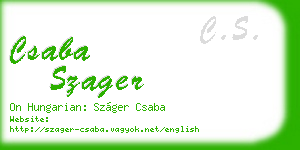 csaba szager business card